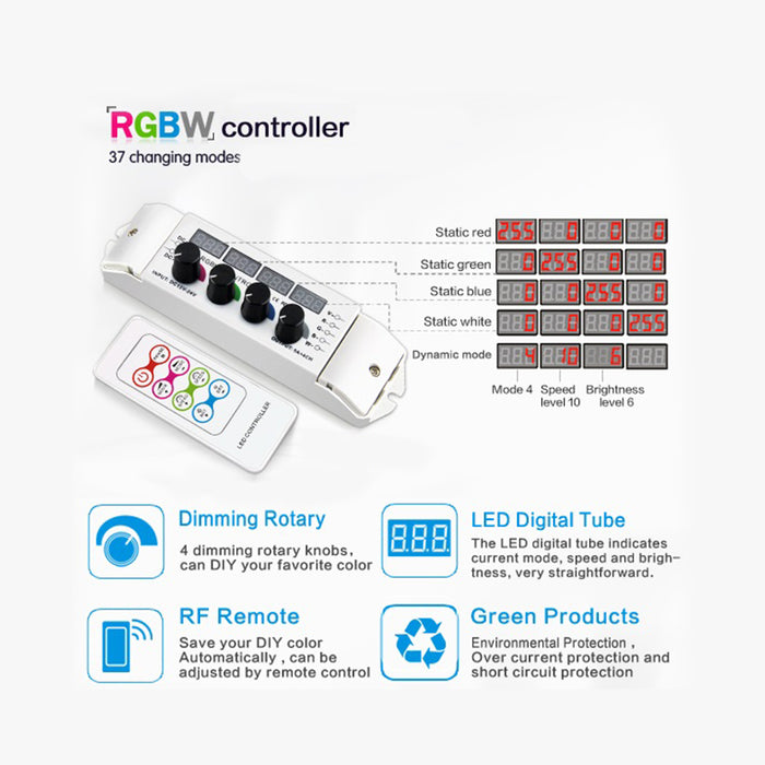 LED RGBW Rotary Knob Controller with Remote - Step 1 Dezigns