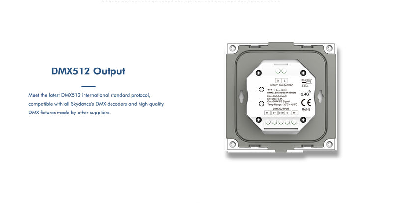 LED RGBW Wall Remote Touch Controller Panel 4 Zones