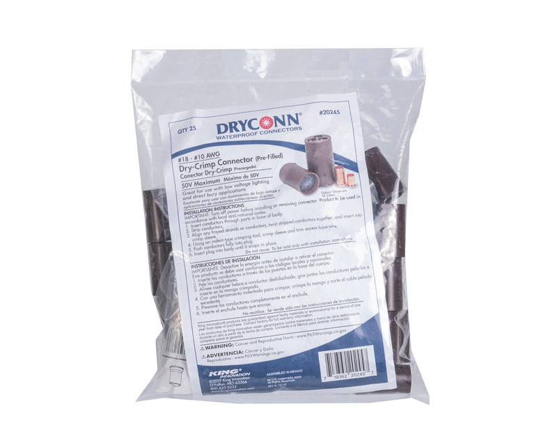 Conector impermeable con relleno de crimpado en seco DryConn