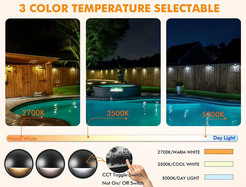 LED CCT Half Round Deck Lights