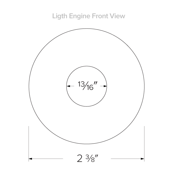 1 in. Round Trimless Recessed Oak Downlight