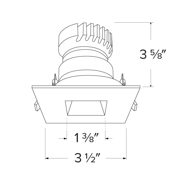 2 in Canless Square Reflector