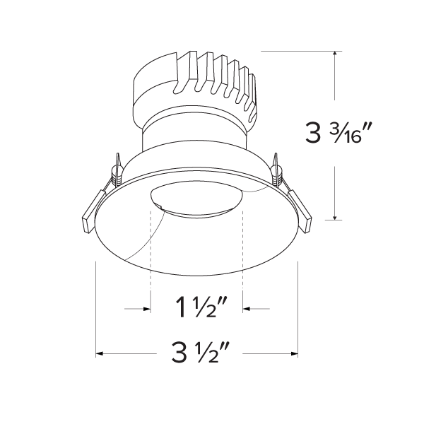 2 in Canless Round Curved Reflector