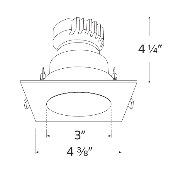 3 in Canless Square Deep Reflector