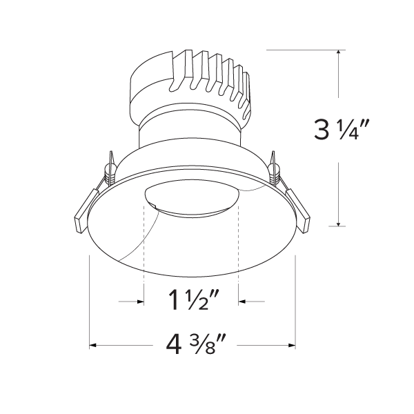 3 in Canless Round Curved Reflector