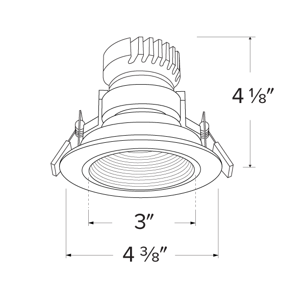 3 in Canless Round Adjustable Baffle