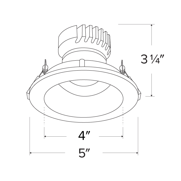 4 in Canless Round Adjustable Reflector with Frosted Lens