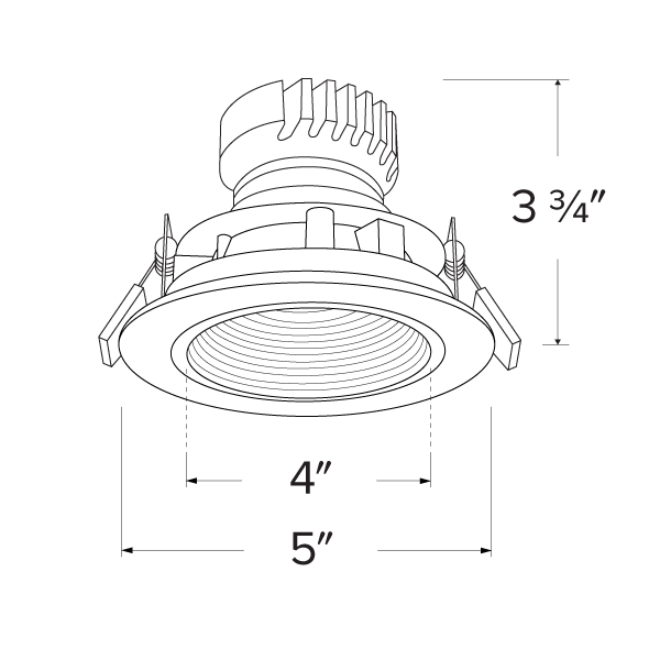 4 in Canless Diecast Round Adjustable Baffle