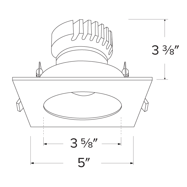 4 in Canless Square Shallow Reflector