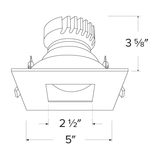 4 in Canless Square Adjustable Pinhole with Frosted Lens