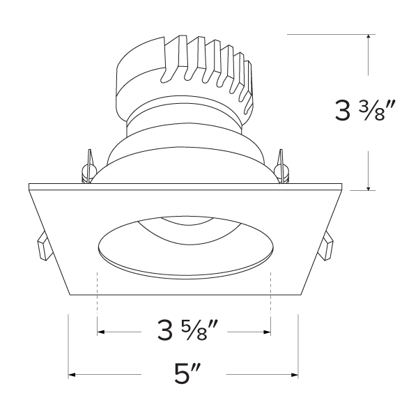 4 in Canless Square Adjustable Gimbal