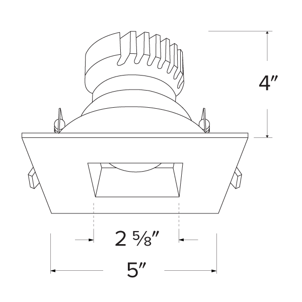 4 in Canless Square Adjustable Reflector