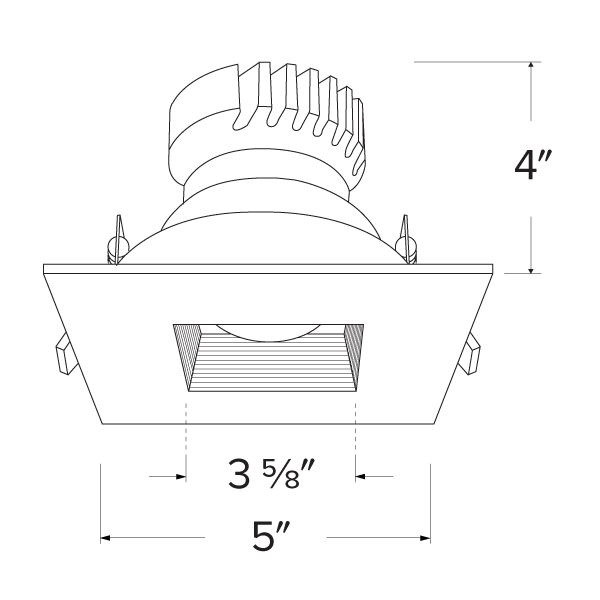 4 in Canless Square Adjustable Baffle