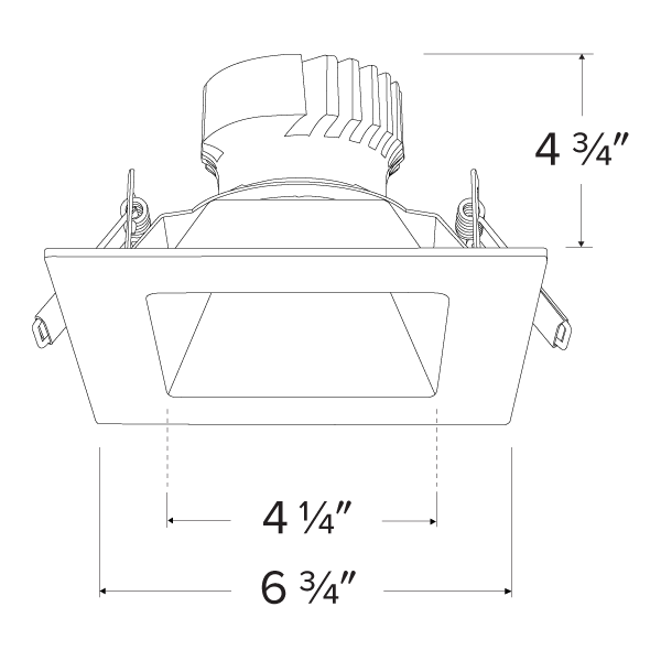 6 in Canless Square Adjustable Reflector