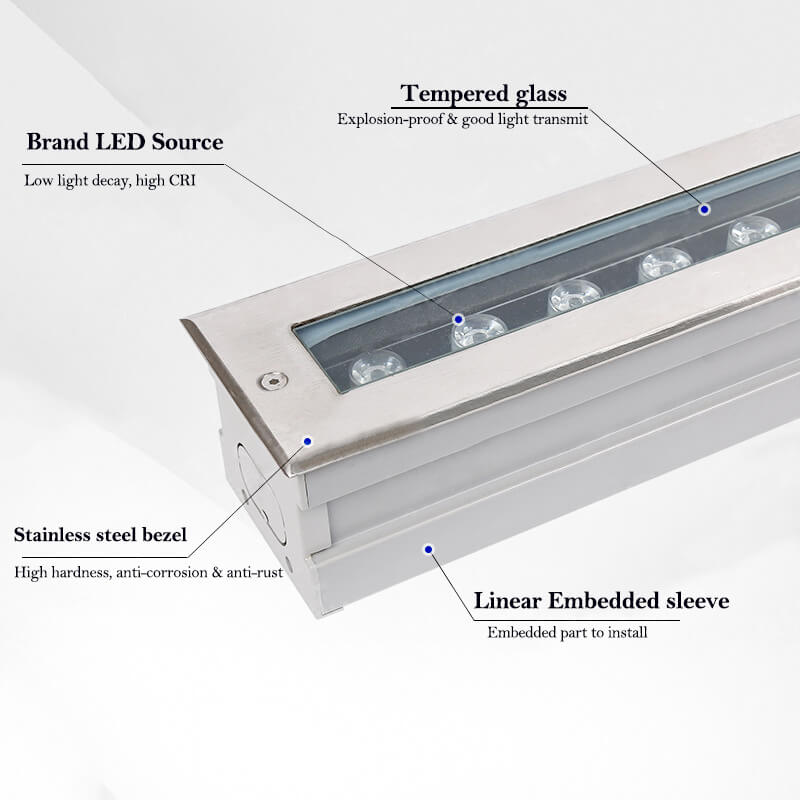 LED In‑Ground Linear Wall Washer Lights - Step 1 Dezigns