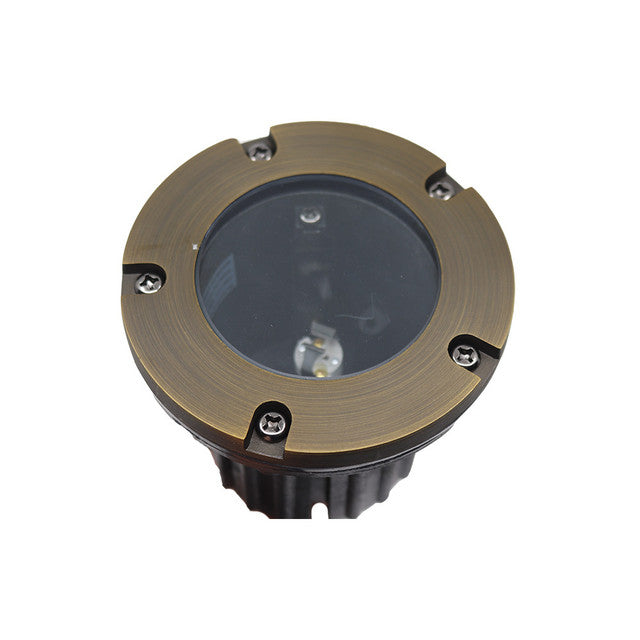 LED Brass Landscape Well Light