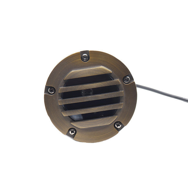 LED Brass Well Light with Louver Cover