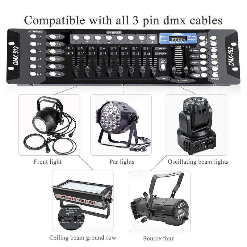 DMX 512 Control Programmer 192 Channel