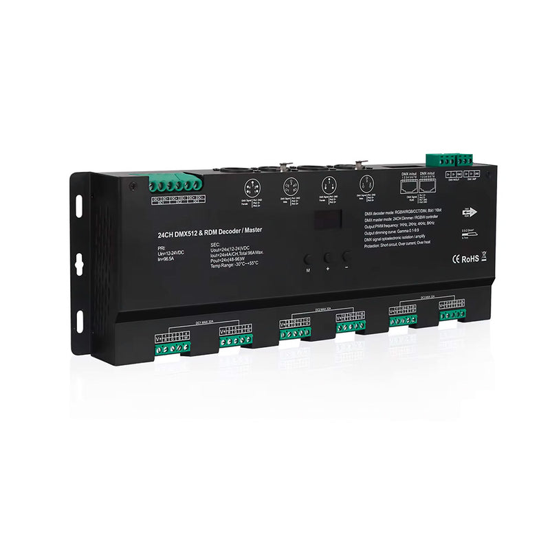 Lot 2 Décodeurs DMX512 3 Canaux RGBW – DC12-24V – Contrôleur LED 512 – Modes Intégrés & Vitesse Réglable