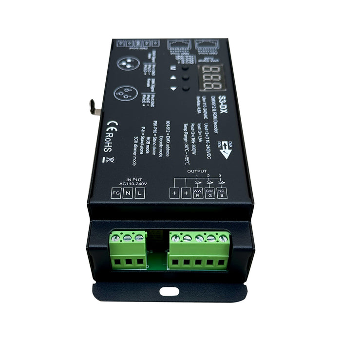 LED 3-Channels RGB DMX Decoder 3-Pin 110-240V AC