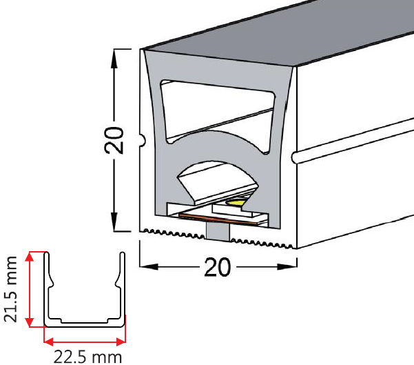 LED RGBCW Flex Top Bend Neon Light