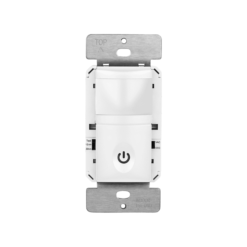 180° PIR Occupancy/Vacancy Motion Sensor Wall Switch, Neutral Wire Required, Single Pole
