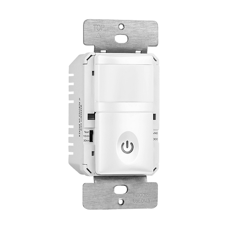 180° PIR Occupancy/Vacancy Motion Sensor Wall Switch, Neutral Wire Required, Single Pole