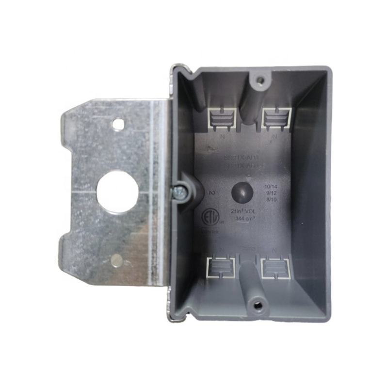 1-Gang 21 cubic in. PVC New Work Switch/Outlet Box with Adjustable Bracket