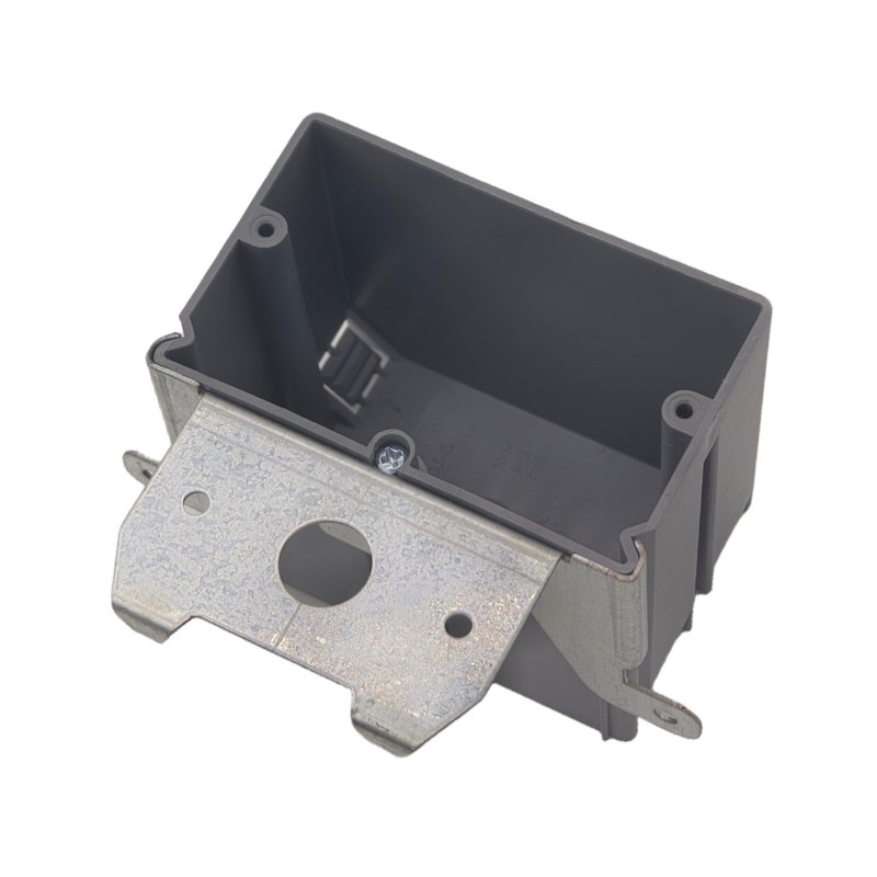 1-Gang 21 cubic in. PVC New Work Switch/Outlet Box with Adjustable Bracket