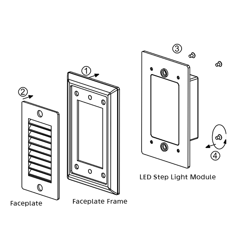 LED Step Light Faceplates - Step 1 Dezigns