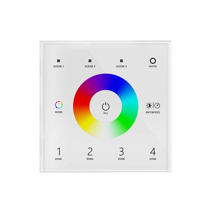 LED RGBW Wall Remote Touch Controller Panel 4 Zones