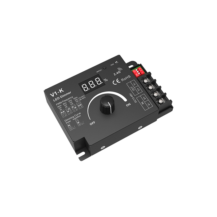 LED Rotary Knob 20A Dimmer Switch 0-100%