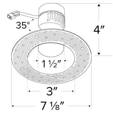 Reflector liso sin marco de 3 pulgadas
