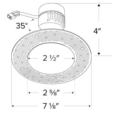 Reflector liso sin marco de 2 pulgadas
