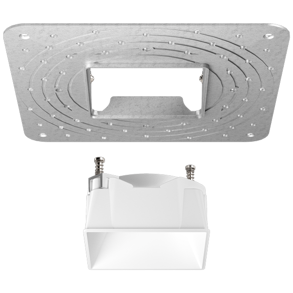 3 in Canless Square Adjustable Trimless Smooth Reflector Trim - Step 1 Dezigns