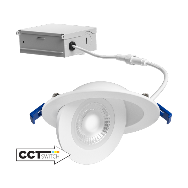 4 in. Floating Adjustable Eyeball Downlight with 5-CCT Switch