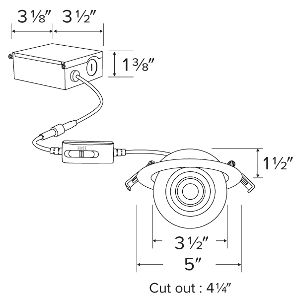 4 in. Floating Adjustable Eyeball Downlight with 5-CCT Switch
