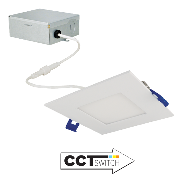 LED Ultra Slim Square Panel Lights with 5-CCT Switch