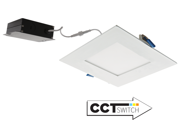 LED Ultra Slim Square Panel Lights with 5-CCT Switch