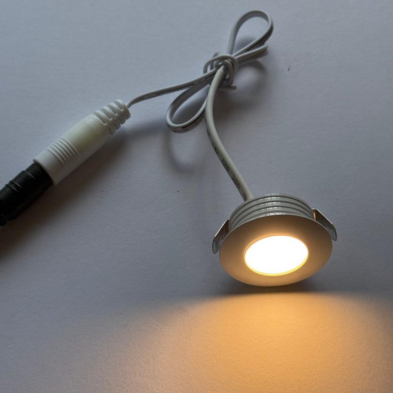 LED Mini Round Puck Lights 12V DC 1.25" Diameter
