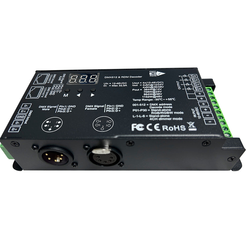 LED 4-Channels RGBW DMX Decoder 5-Pin | Step 1 Dezigns LED 4-Channels RGBW DMX Decoder 5-Pin | Step 1 Dezigns