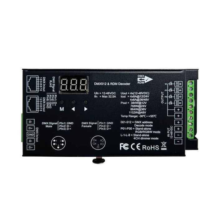 LED 4-Channels RGBW DMX Decoder 5-Pin