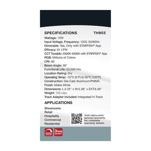 LED RGBTW 12W Round Smart Track Heads