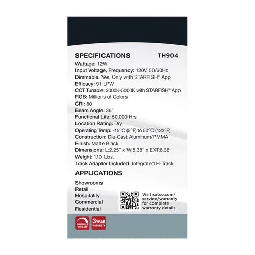 LED RGBTW 12W Round Smart Track Heads