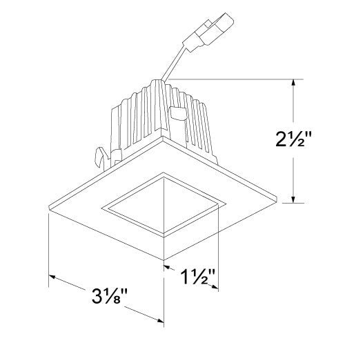 2 in. Square LED Reflector Downlight