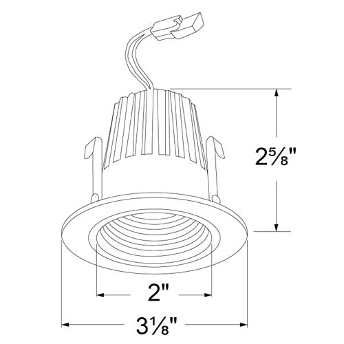 2 in. Round LED Baffle Downlight