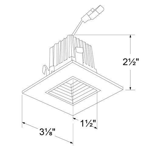 2 in. Square LED Baffle Downlight