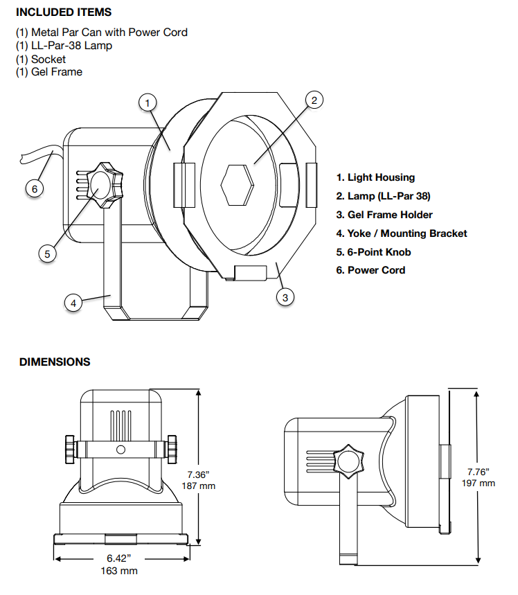 Foco de teatro PAR 38