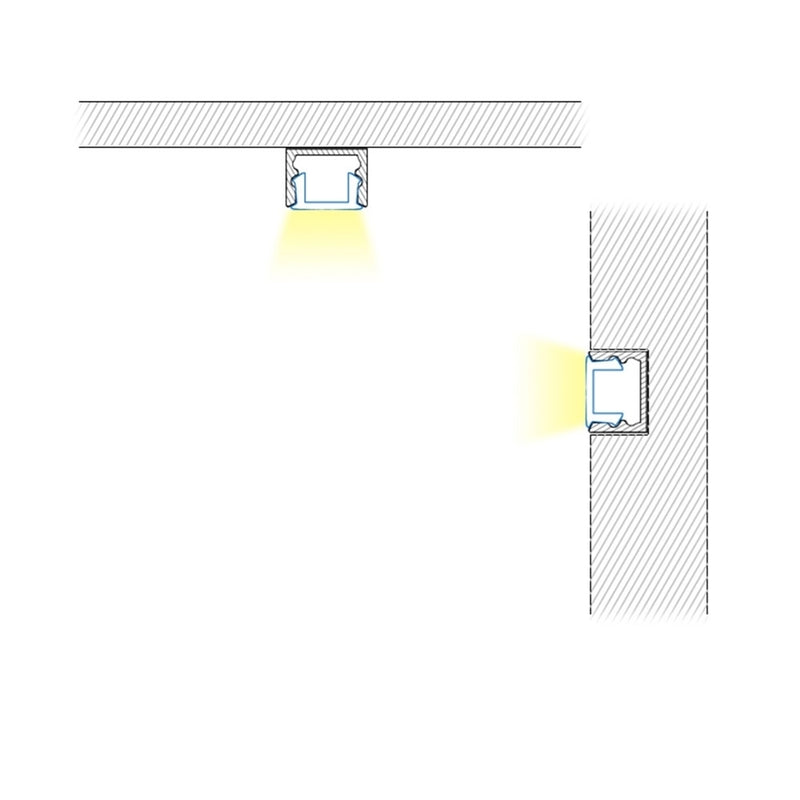 Mini Rectangle Channel LED Mini Square Aluminum Channel | Step 1 Dezigns