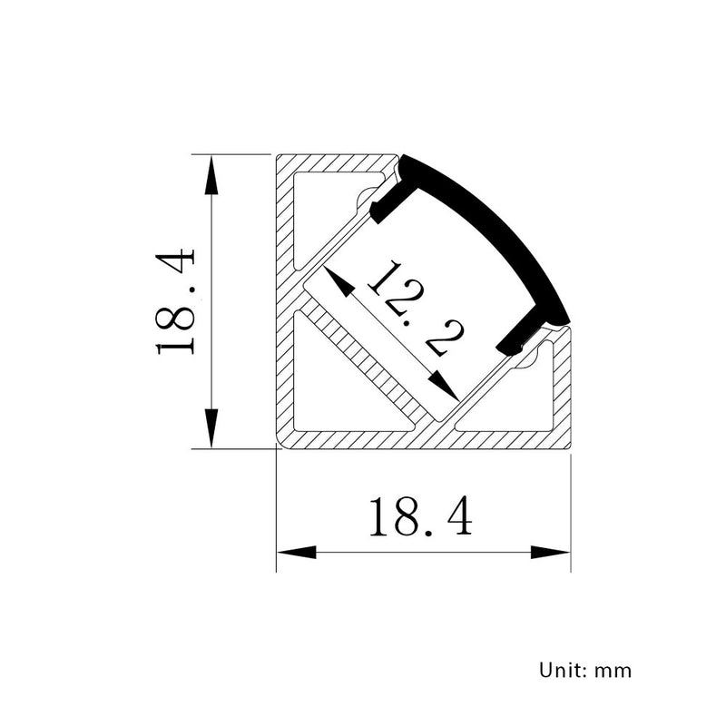 LED Angle 45 Aluminum Channel - Step 1 Dezigns